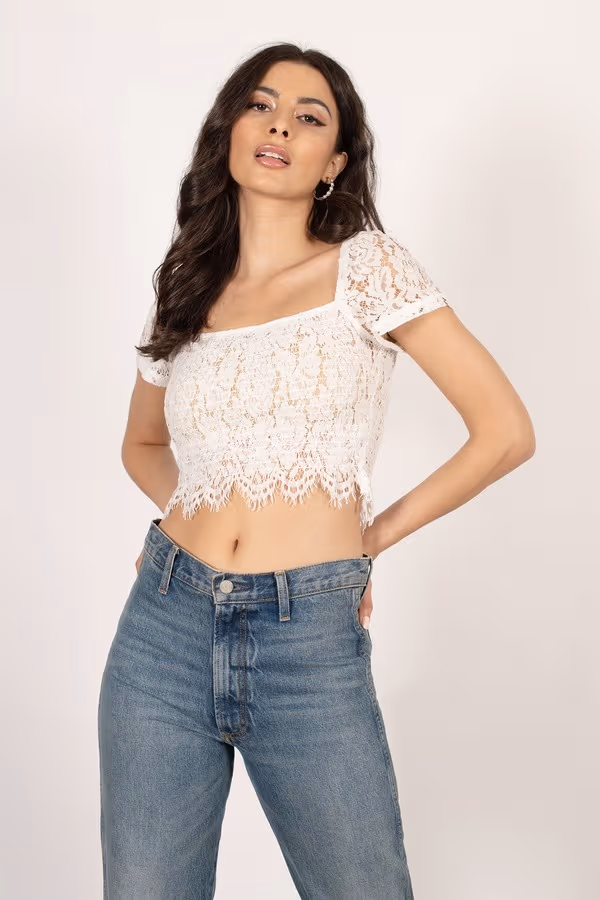 Chase Me Crop Top - White