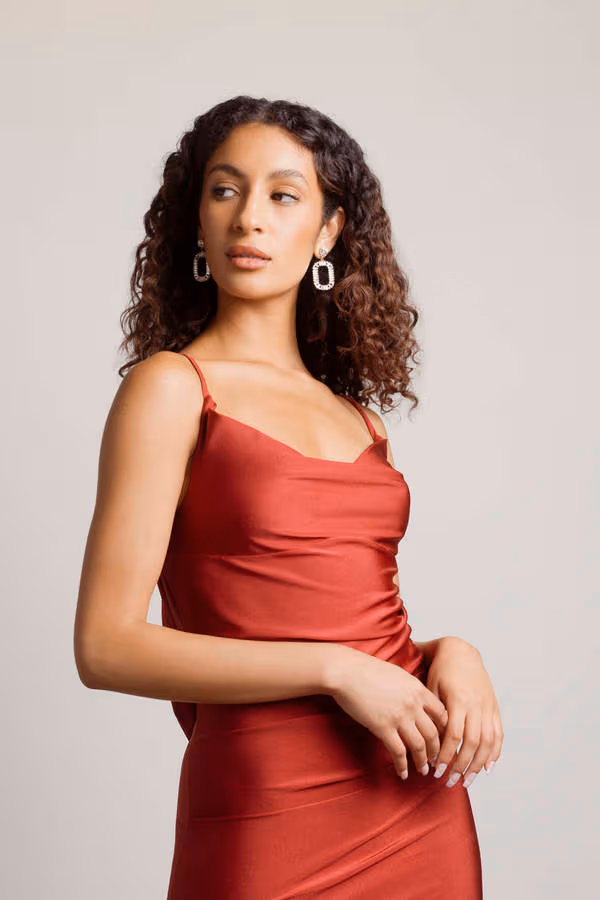 Late Nights Open Back High Slit Maxi Dress - Burgundy