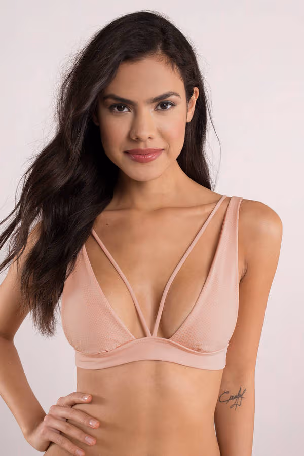 Beach Bunny Larson Snake Print Bikini Top - Blush