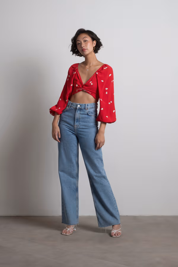 Move On Crop Top - Red Multi