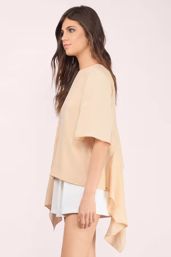 Cameo Disposition Silk Top - Tan
