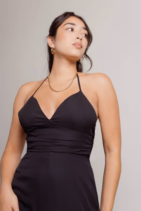 Close To Me Halter Romper - Black