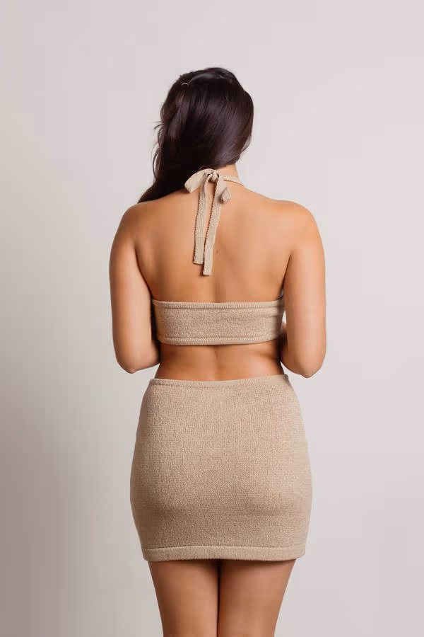 Just The Thing Cutout Bodycon Mini Dress - Brown
