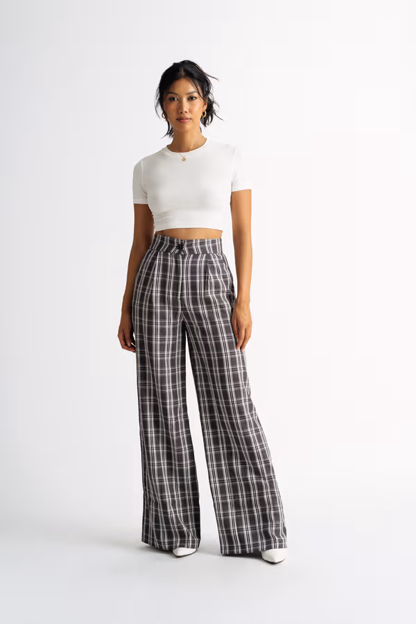 Only Want You Wide Leg Pants - Black Multi