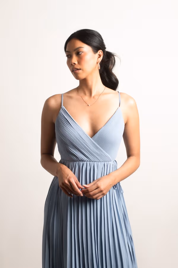 Love Galore Pleated Slit Maxi Dress - Emerald