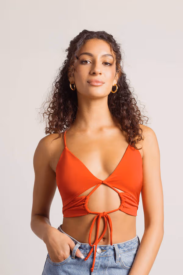 Drive To Malibu Crop Top - Red