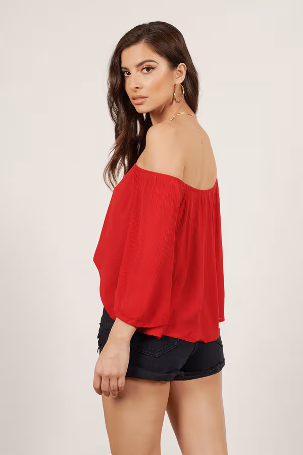 It's Alright Off The Shoulder Blouse - Red