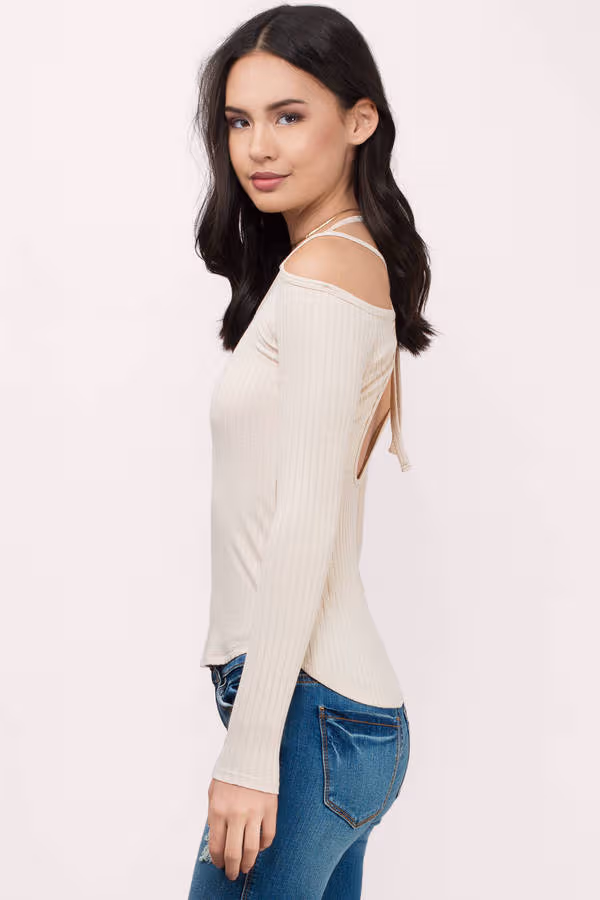 Don't Mind Me Cold Shoulder Top - Toast