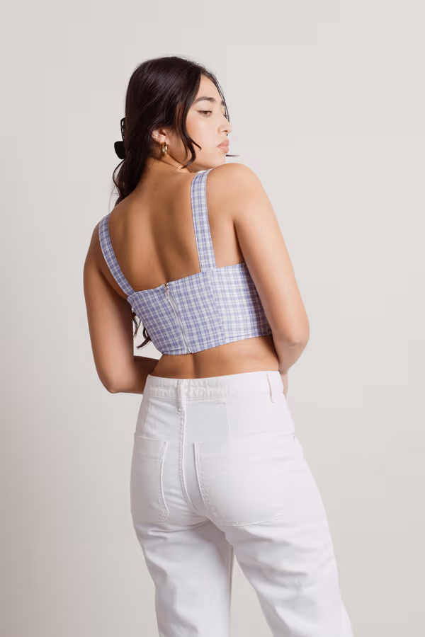 Focus On Me Corset Top - Blue