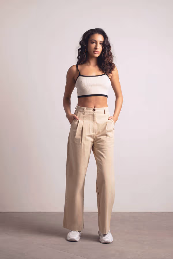 In My Eyes Wide Leg Pants - Beige