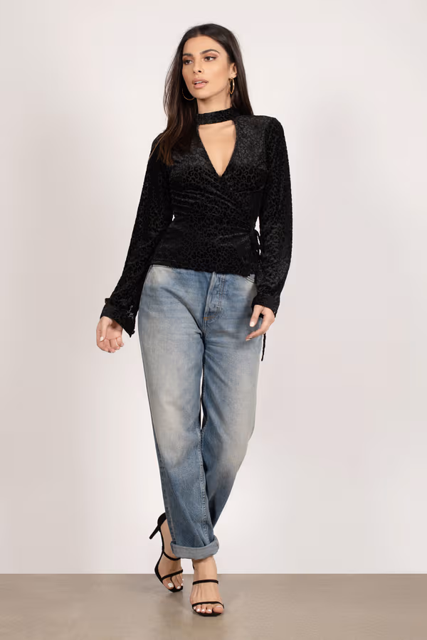 Wild Night Choker Top - Black