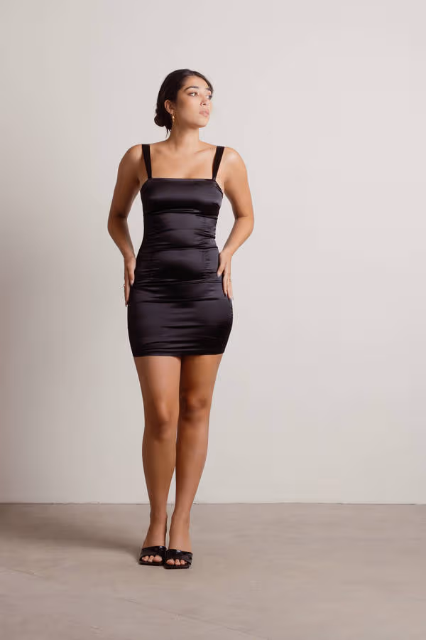 Erika Satin Bodycon Mini Dress - Gold