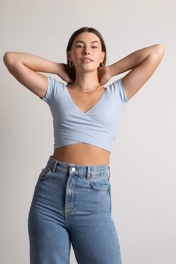 Kacie Crop Top - Baby Blue