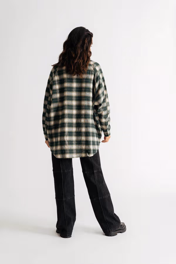 Hamilton Flannel Shacket - Green Multi