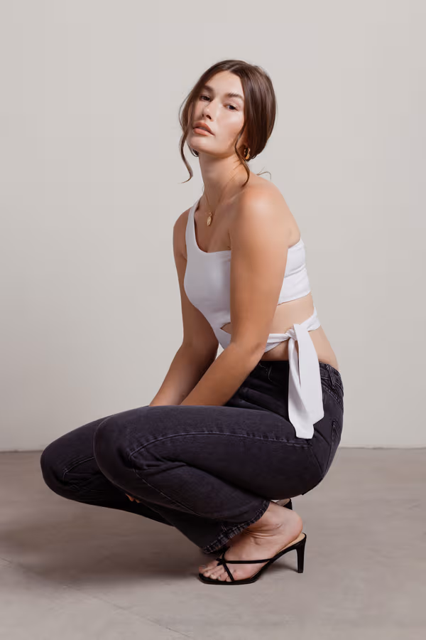 Ladies Night Crop Top - Black