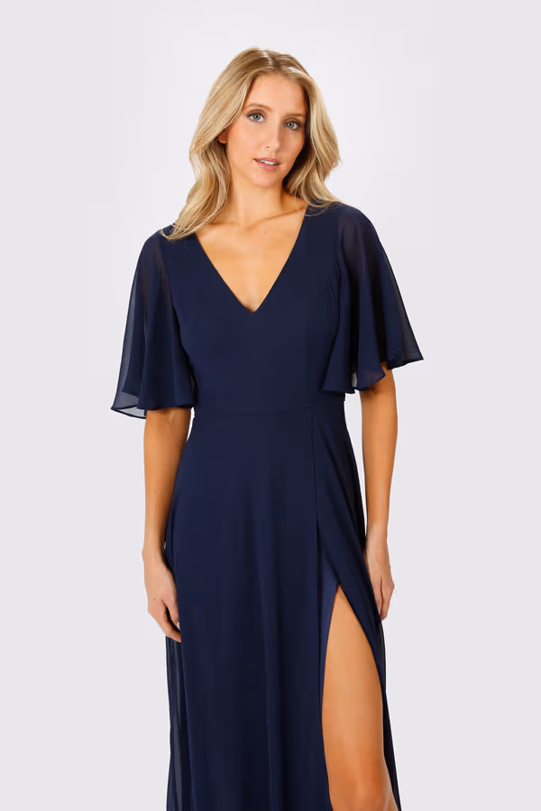 Come Closer To Me Butterfly Sleeve High Slit Maxi Dress - Sage