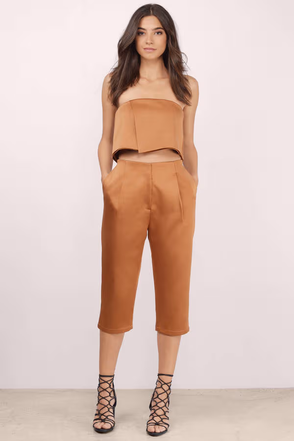 Bless'ed Are The Meek Machete Cropped Pants - Deep Copper