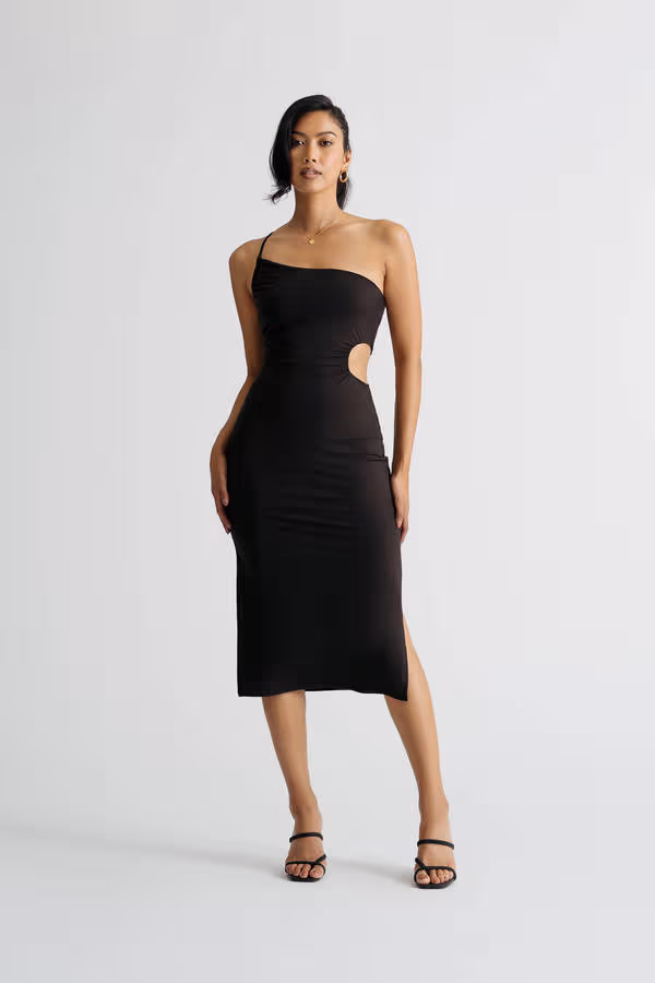 Divine Time Light Blue Cutout Bodycon Midi Dress