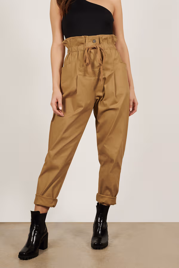 Tessi Paperbag Pants - Khaki