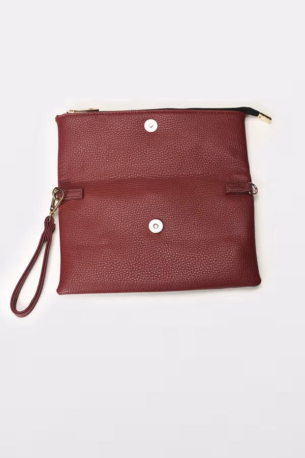 Diana Fold Over Clutch - Wine