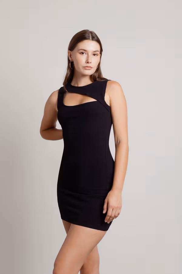 Aeris Cutout Bodycon Mini Dress - Black