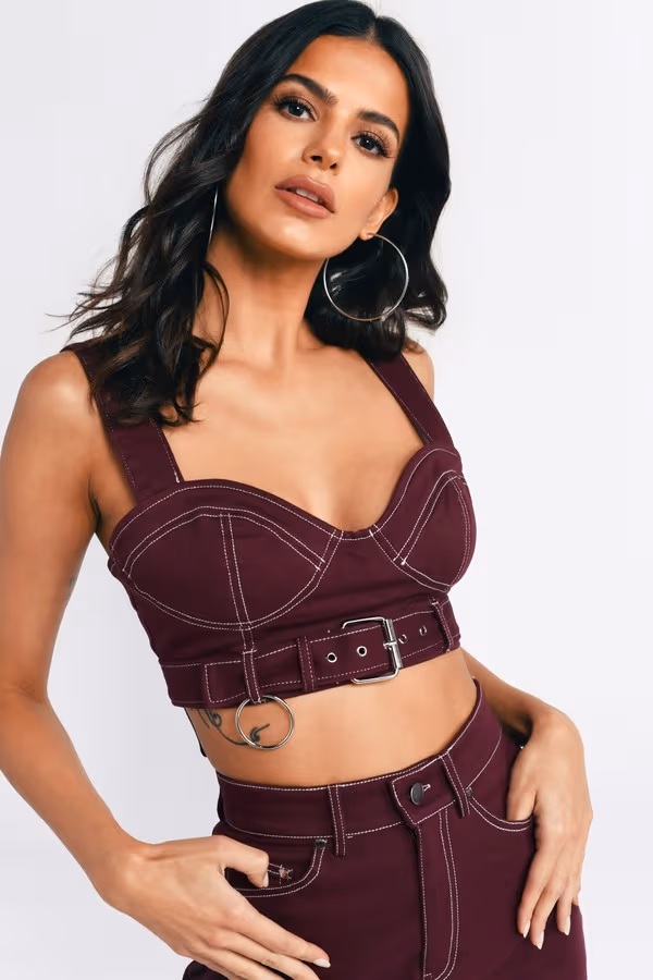 Ciara Bustier Top - Maroon