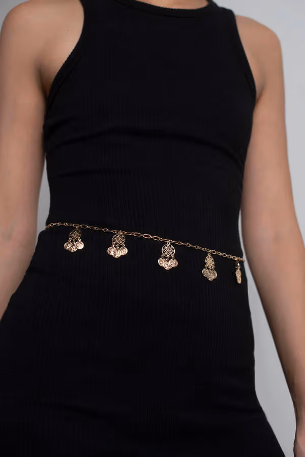 In My Mind Coin Chain Belt - Gold