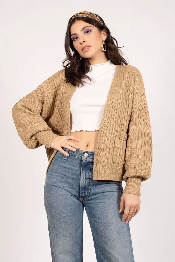 Elijah Sweater Cardigan - Tan