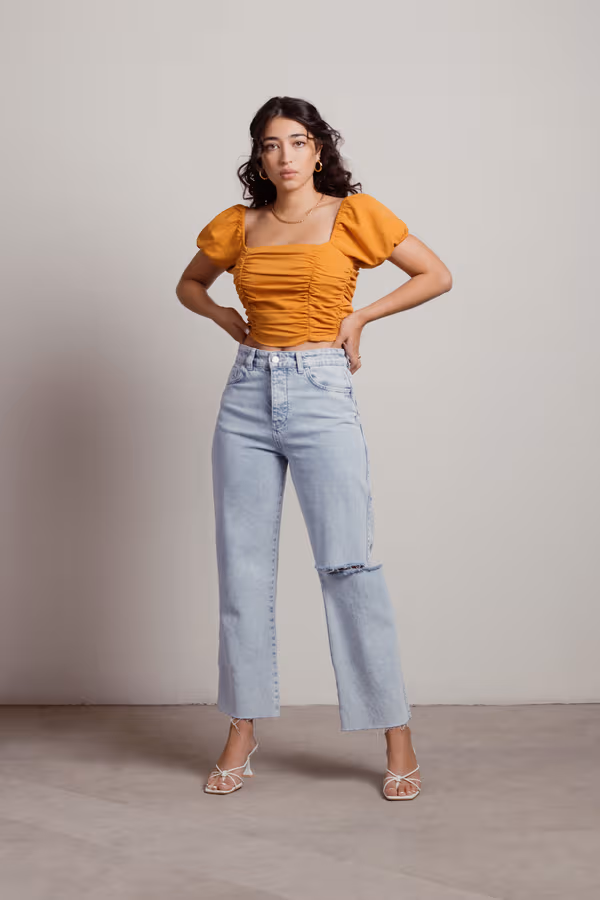 See You There Crop Top - Blue