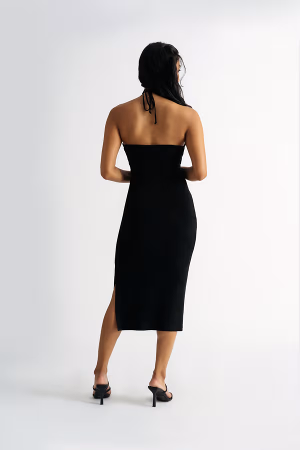 Kachel Cutout Bodycon Midi Dress - Black