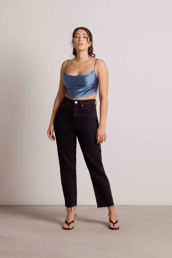 See The Future Crop Top - Slate Blue