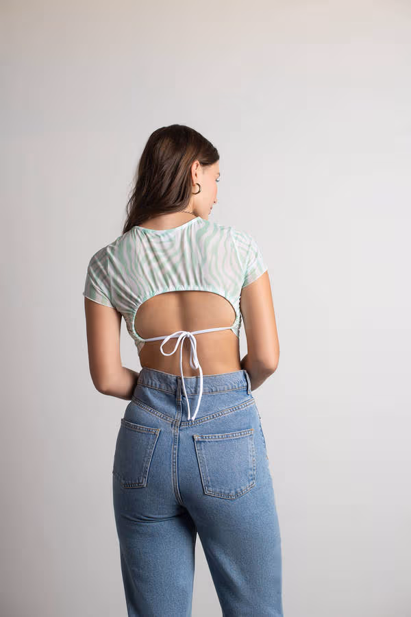 Ride Along Crop Top - White Multi