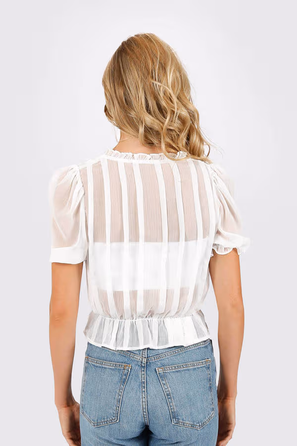 Marleigh Sheer Blouse - Off White