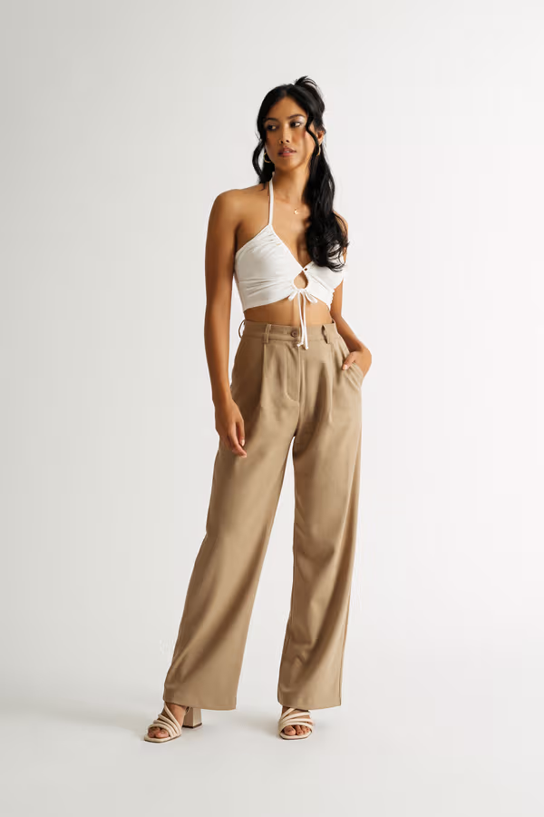 All Tied Up Crop Top - Yellow