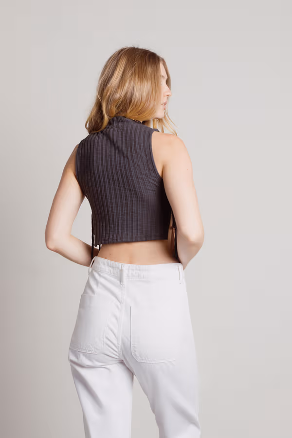 Can I Crop Top - Charcoal