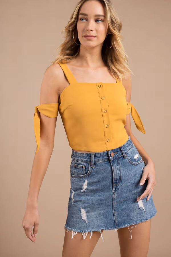 Moon River Sunshine Crop Top - Marigold