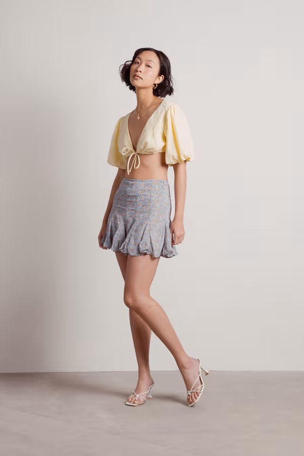 Look This Way Floral Mini Skirt - Lavender