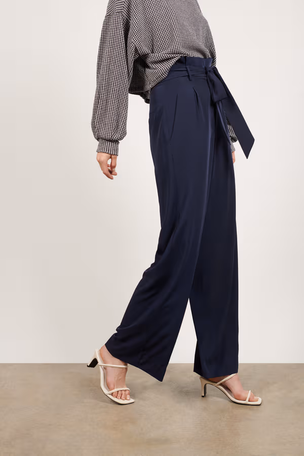 Pure Success Paperbag Pants - Navy