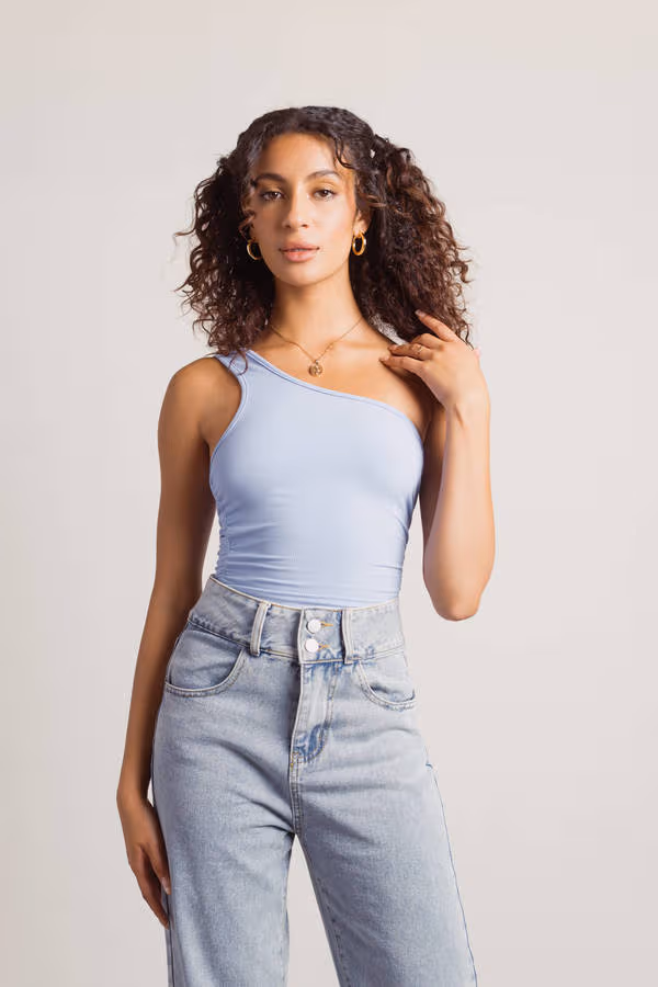 Macaron One Shoulder Bodysuit - Nude