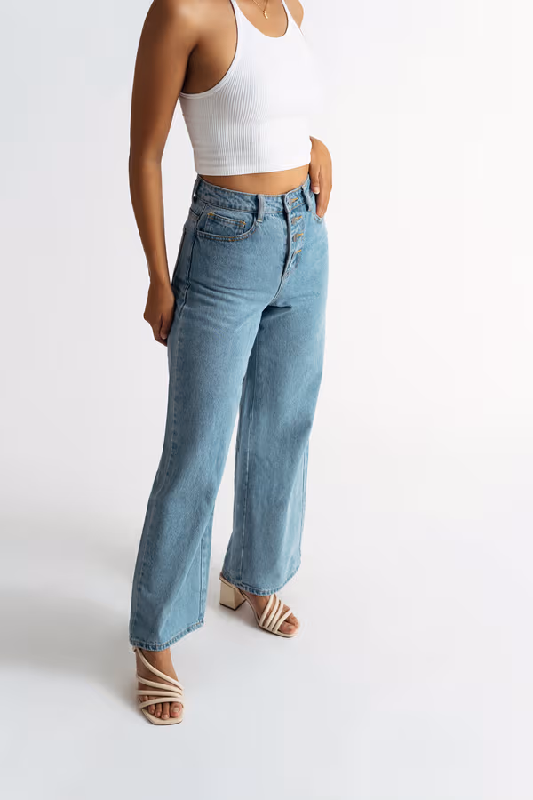 Glassell Park Wide Leg Jeans - Medium Wash