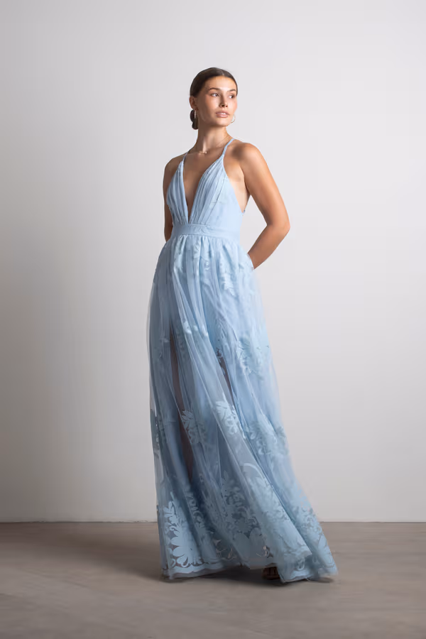 Analise Plunging Floral Maxi Dress - Black