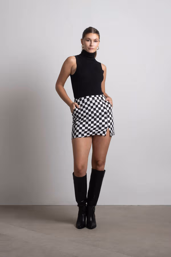 Cassie Black Ribbed Turtleneck Sleeveless Top