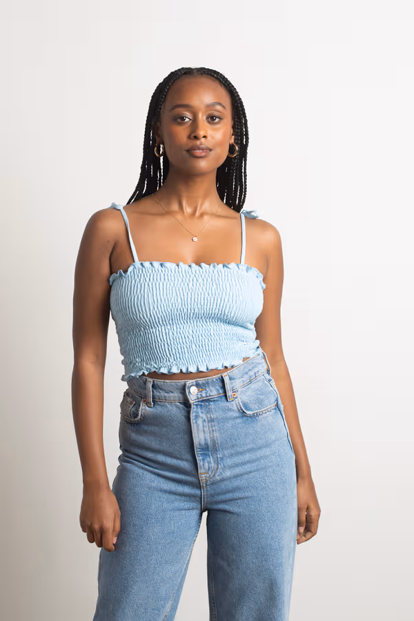 Care About Me Crop Top - Light Blue