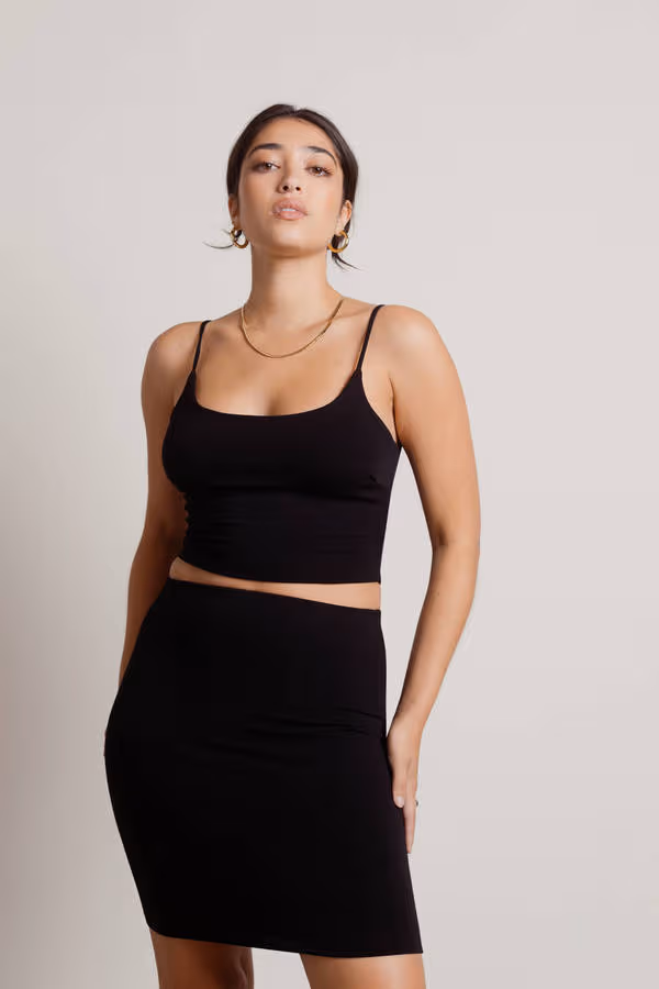 Take Pride Cami Crop Top and Mini Skirt Set - Off White