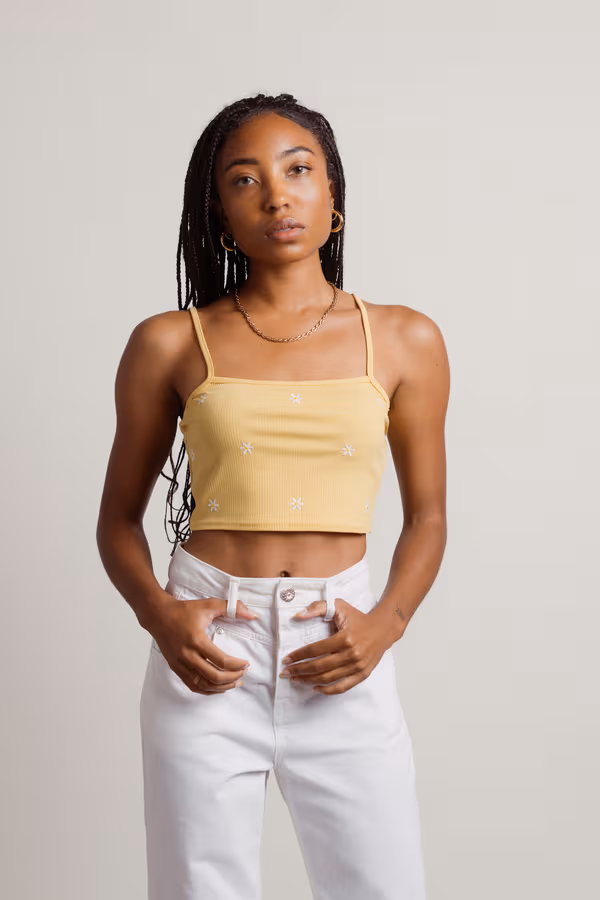 Smooth Like Butter Crop Top - Yellow
