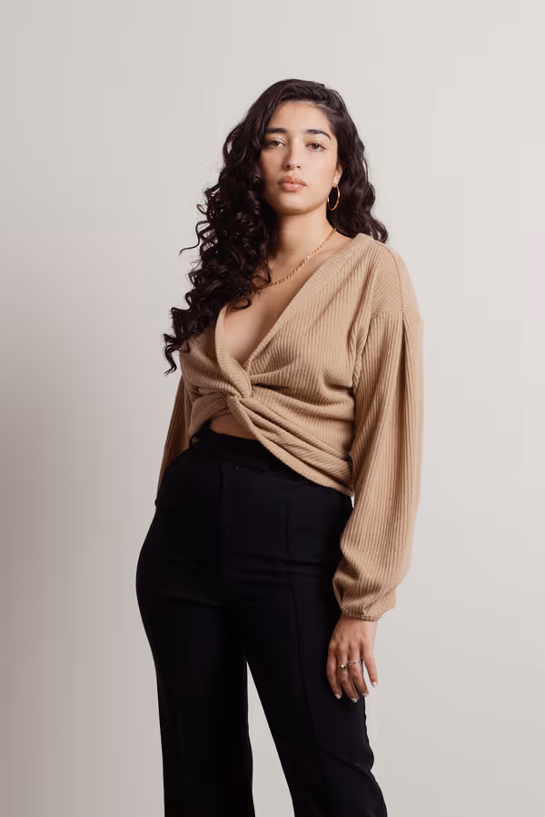 Keep Me Warm Reversible Sweater - Tan