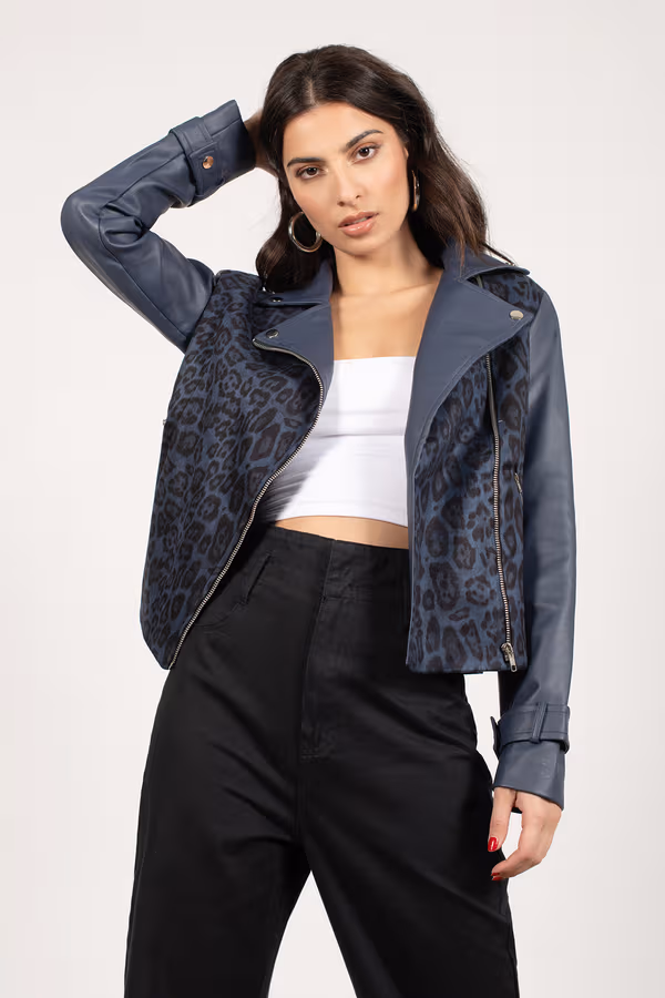 The Wild Side Moto Jacket - Navy Multi