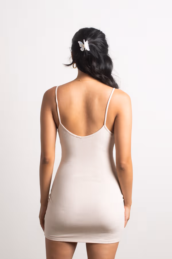 Alina Ruched Bodycon Mini Dress - Chocolate Brown