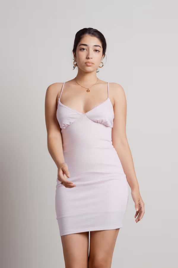 Another Day Another Gingham Cami Mini Dress - Lilac