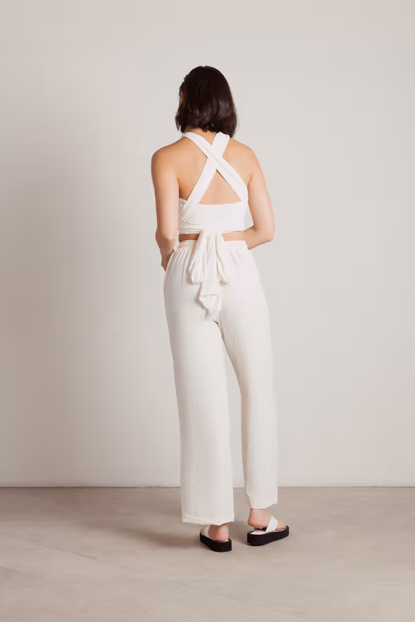 Angelic Wide Leg Pants - Ecru
